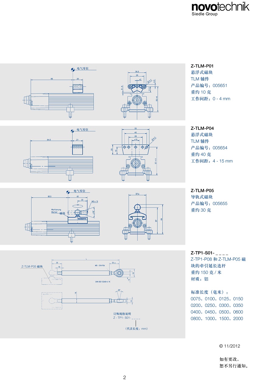 TP1|TLM 系列直线位移传感器专用磁块